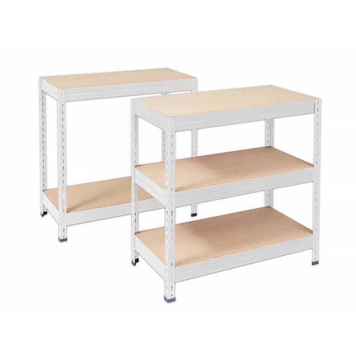 Étagère pour charge lourde Meuble de rangement, 5 Étages, Blanc, 180 x 90 x 45 cm, Charge Max : 875 kg - 2