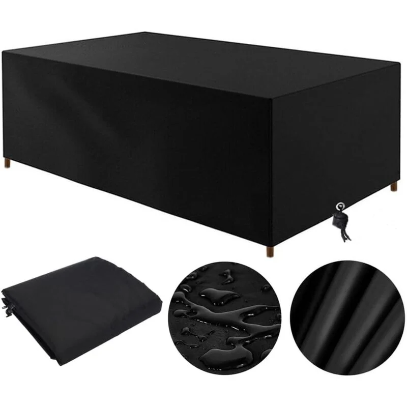 pokrowiec na stół ogrodowy 210D, pokrowiec ochronny na meble ogrodowe, 210 x 110 x 70 cm, Oxford, wodoodporny i wiatroszczelny (czarny).