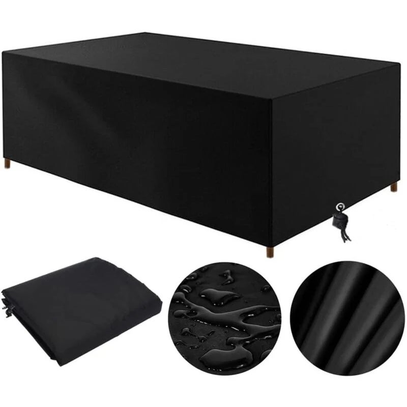 pokrowiec na stół ogrodowy 210D, pokrowiec ochronny na meble ogrodowe, 210 x 110 x 70 cm, Oxford, wodoodporny i wiatroszczelny (czarny).
