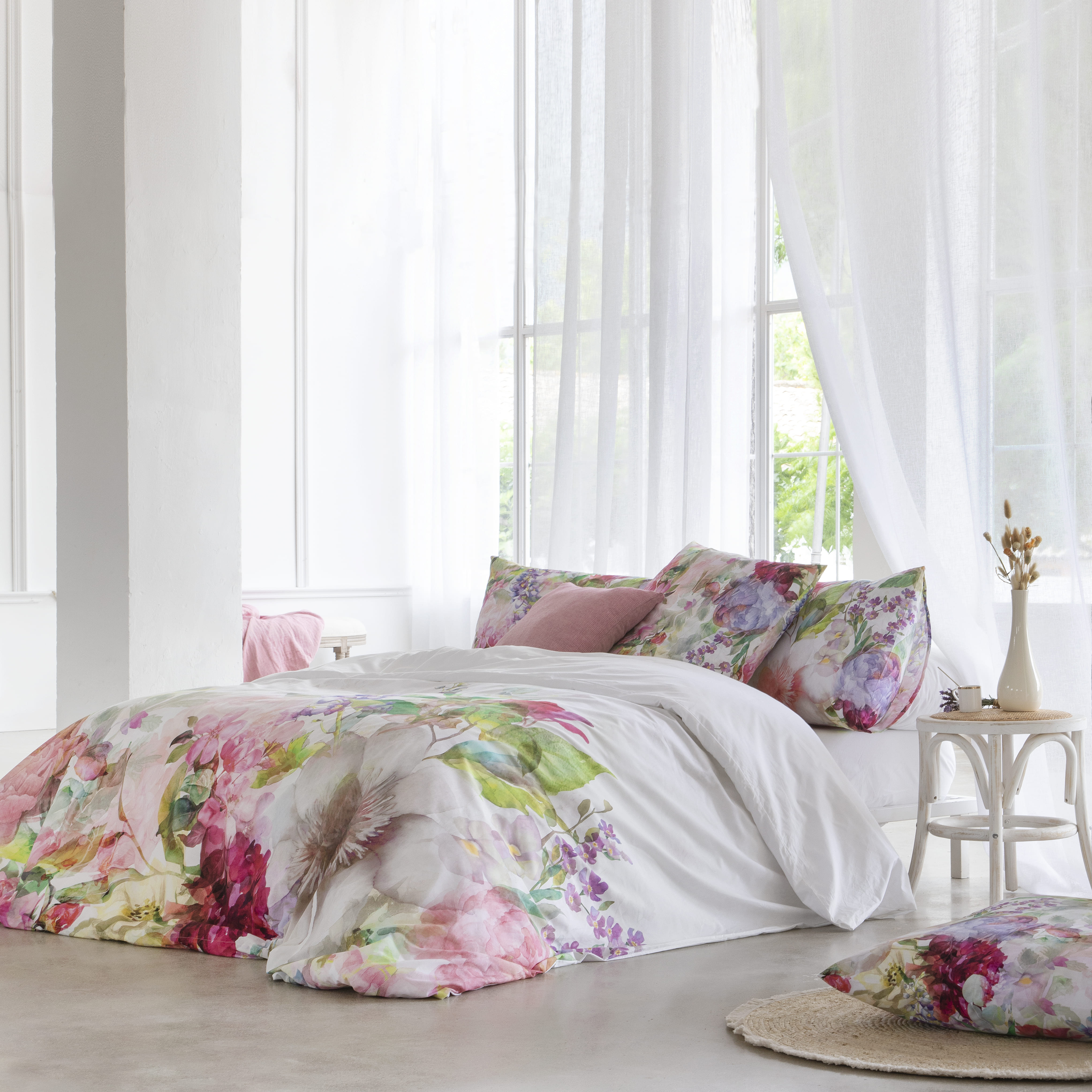Housse de couette Peony lit 180 cm - 260x240 cm, coton 200 fils - 5