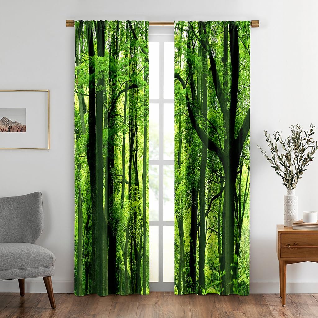 Tende Oscuranti 2 Pannelli Con Stampa Foglie – Camera Da Letto 101x160 Cm