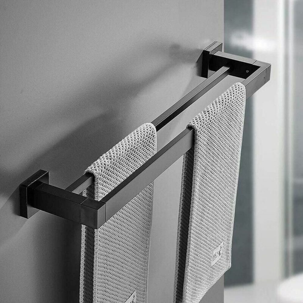 Portasciugamani da bagno in acciaio inox - retrattile 43-78 cm - portasciugamani telescopico - grigio - 2 ripiani | Leroy Merlin