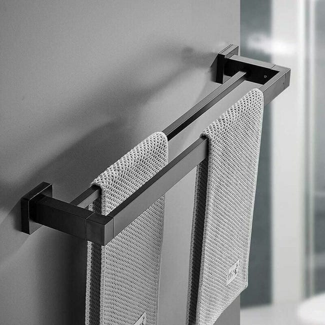 Portasciugamani da bagno in acciaio inox - retrattile 43-78 cm - portasciugamani telescopico - grigio - 2 ripiani | Leroy Merlin Portasciugamani da bagno in acciaio inox - retrattile 43-78 cm - portasciugamani telescopico - grigio - 2 ripiani | Leroy Merlin