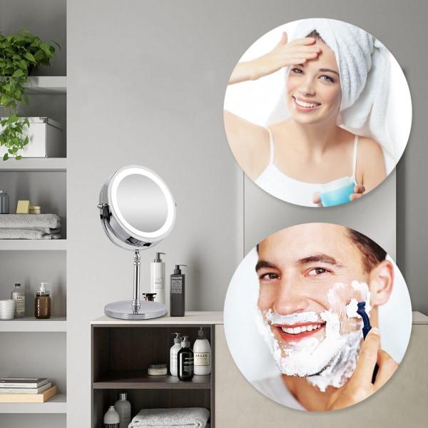 Miroir de maquillage grossissant 10x avec miroir lumineux, 20 pinceaux - 5