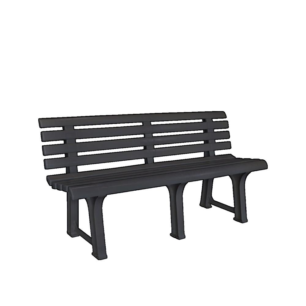 Ławka ogrodowa vidaXL plastik antracyt 145,5 cm odporna na warunki atmosferyczne