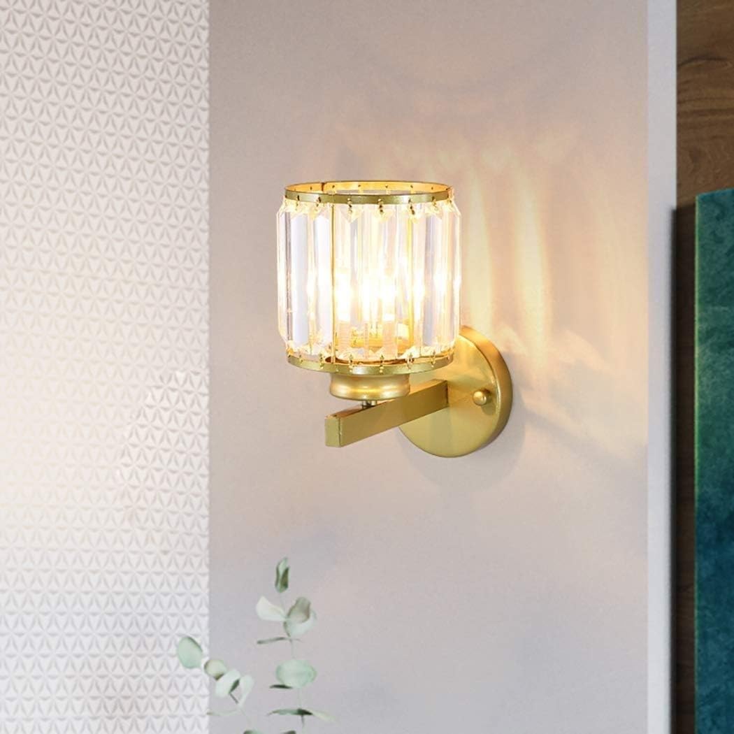 Mode Simple Chambre LED Lampe de Chevet Abat-Jour en Verre Cristal Applique Murale avec Matériel Ventouse Allée Couloir Balcon Éclairage, E27 - 3