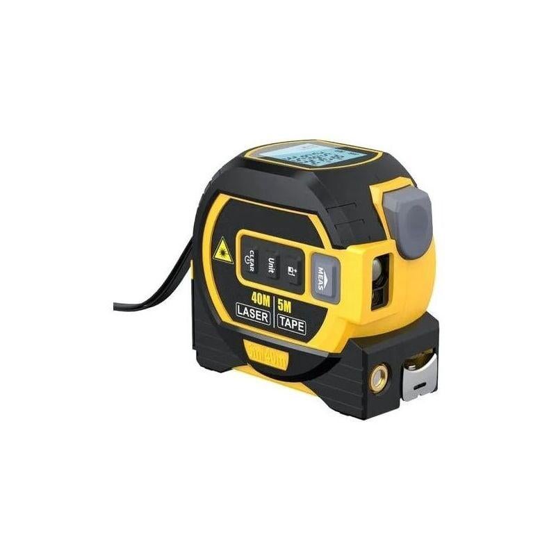Cyfrowy miernik laserowy 3 w 1 z linią lasera krzyżowego, dalmierz laserowy 40m, taśma miernicza 5m z podświetleniem LCD do pomiaru odległości