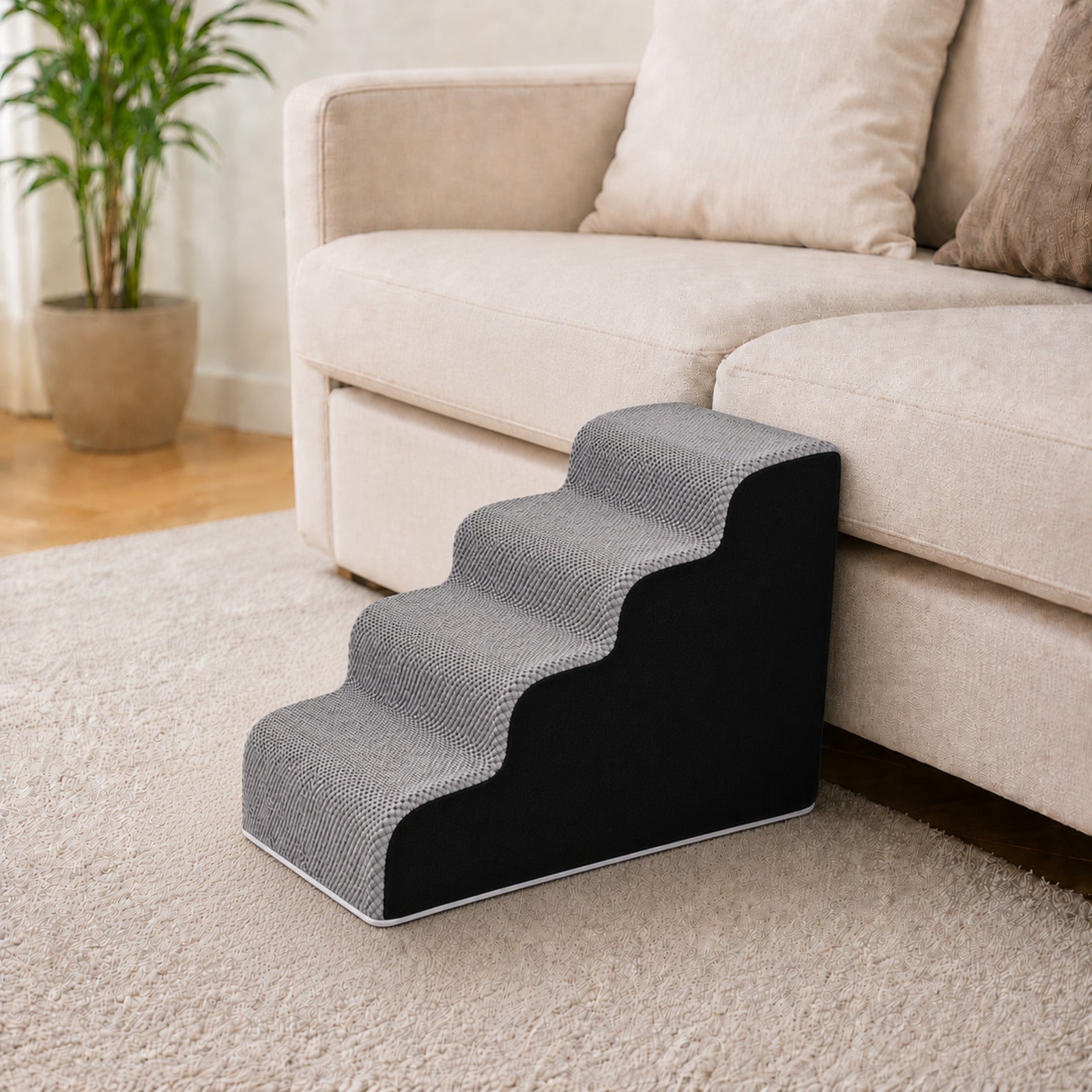 Escalera Mascotas 4 Escalones 40x73x40cm Nyana | Ondulada Antideslizante Sin Montaje - 6