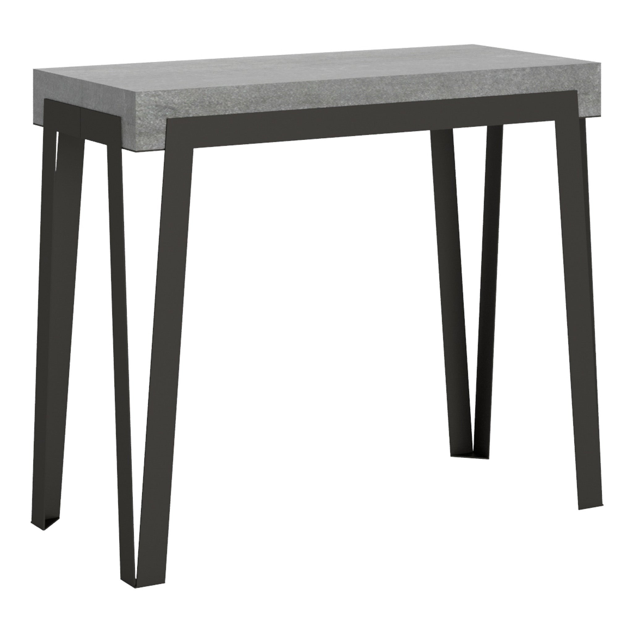Console extensible 90x40/300 cm Rio Ciment cadre Anthracite | Leroy Merlin