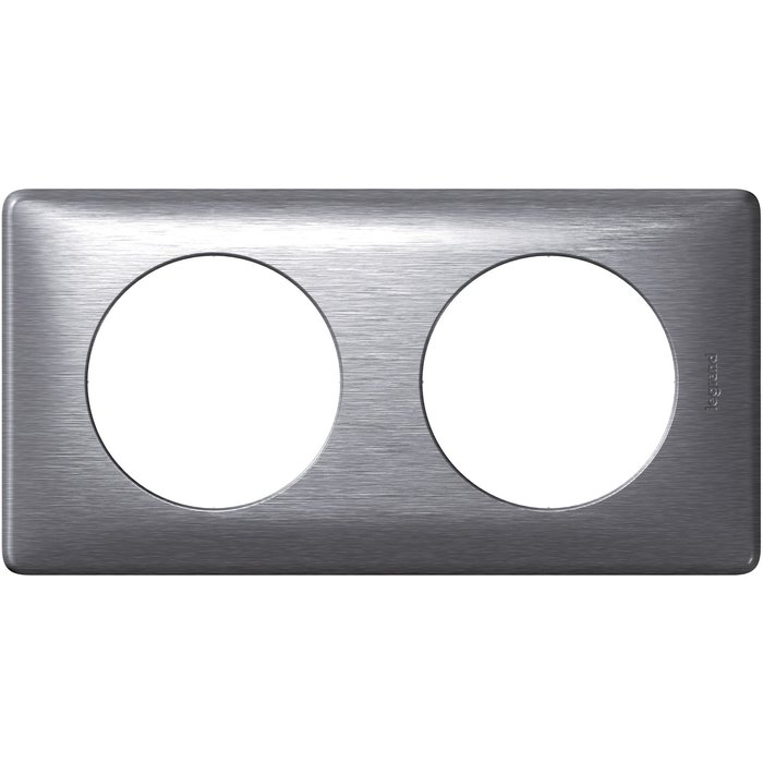 Plaque Legrand Céliane 2 Postes Aluminium - Réf 68928 (Neuf, Sans Boîte)