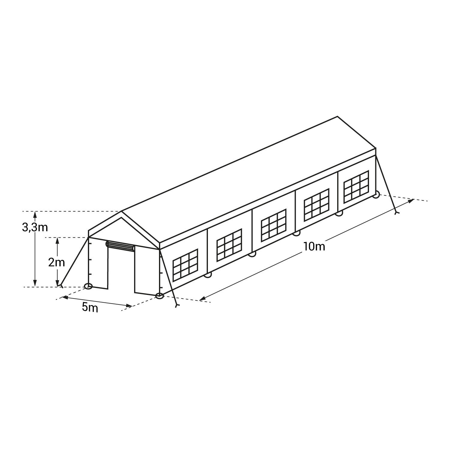 Tente de réception 5 × 10m ZONDA - 5