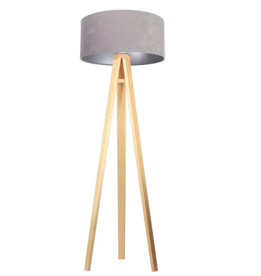 Lampa stojąca HOME 50 szara/srebrna/sosna