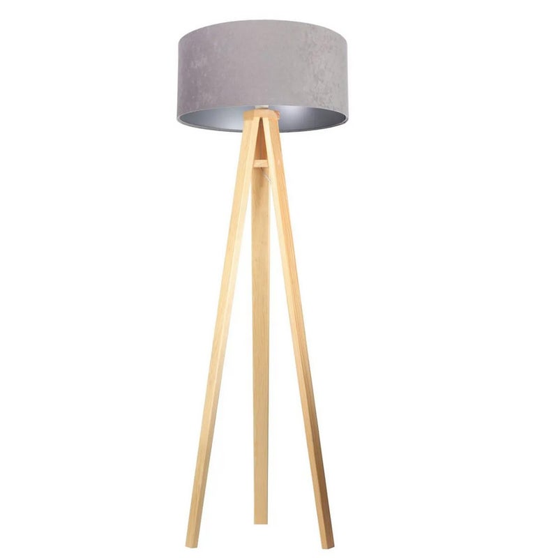 Lampa stojąca HOME 50 szara/srebrna/sosna
