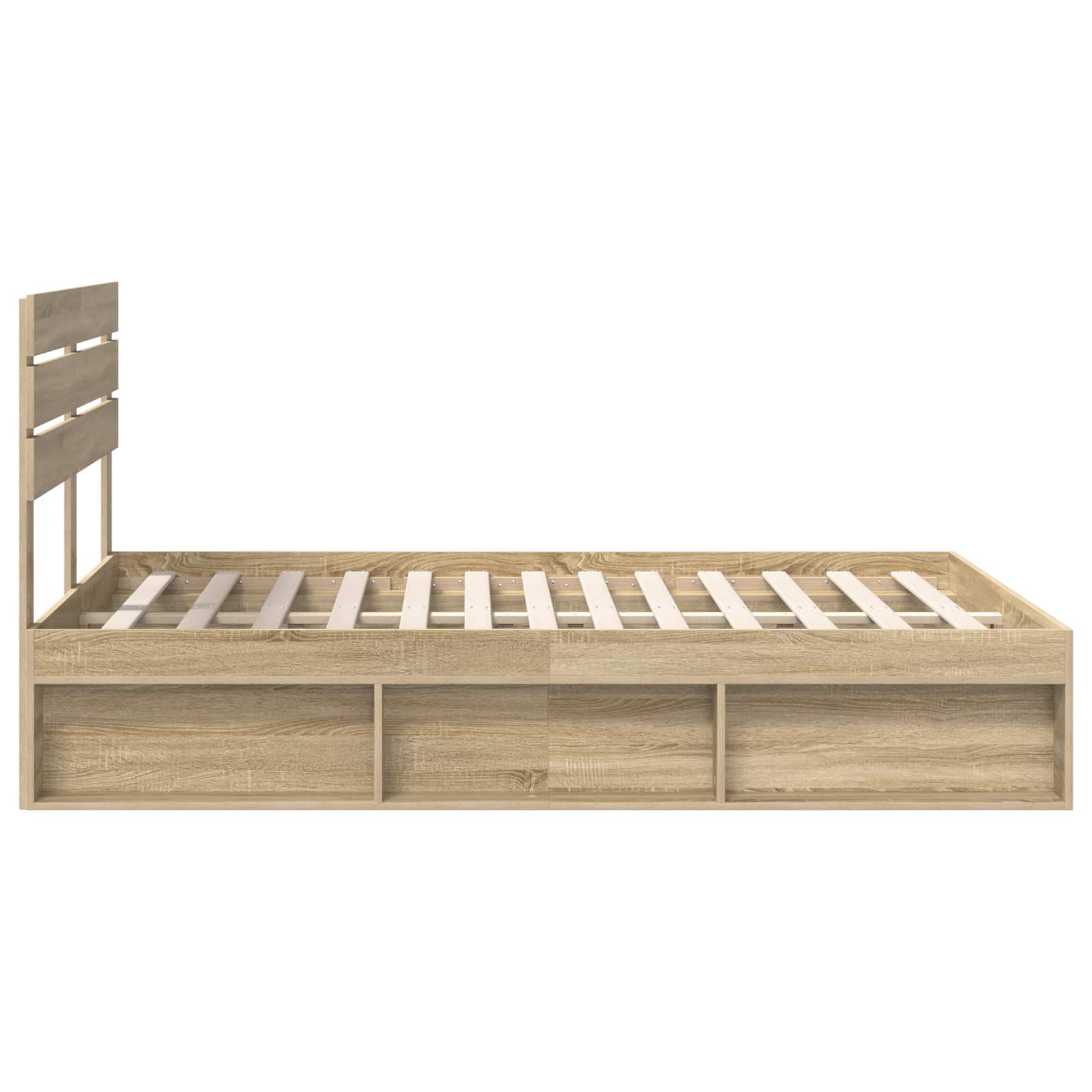 Cadre de lit chêne 150 x 200 cm pin massif - 8