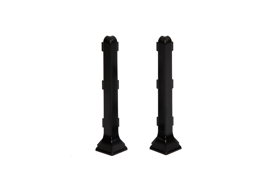 Narożnik zewnętrzny do listwy przypodłogowej 80mm 1kpl=2szt Cezar Czarny RAL9005 Mat