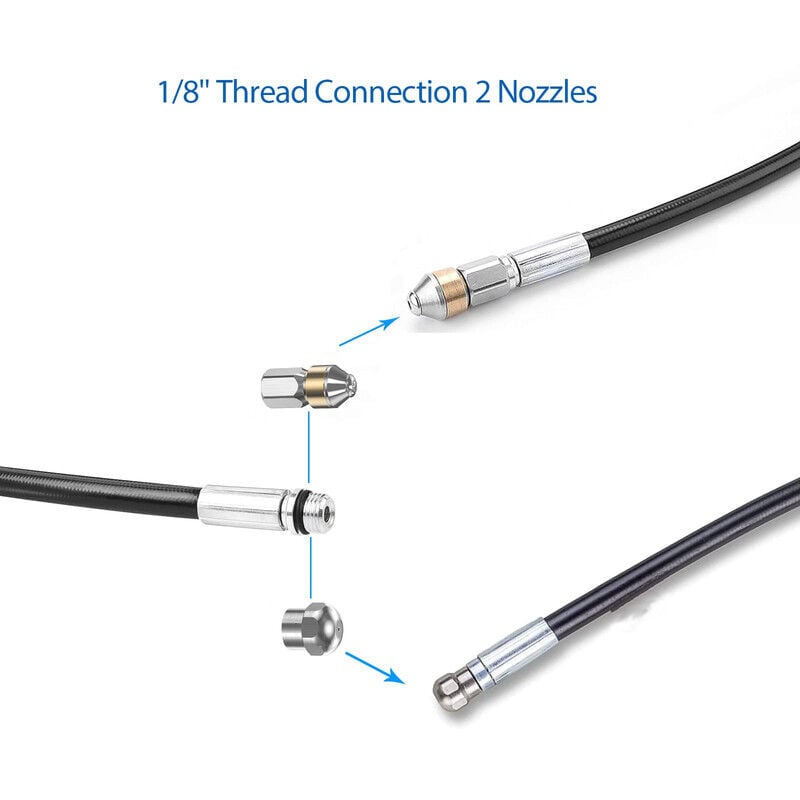 Déboucheur Canalisation 15m ,Pour Karcher Nettoyeur Haute Pression Déboucheur Canalisation Professionnel Compatible K2-K7/HD/HDS 400Bar 60C° - 4