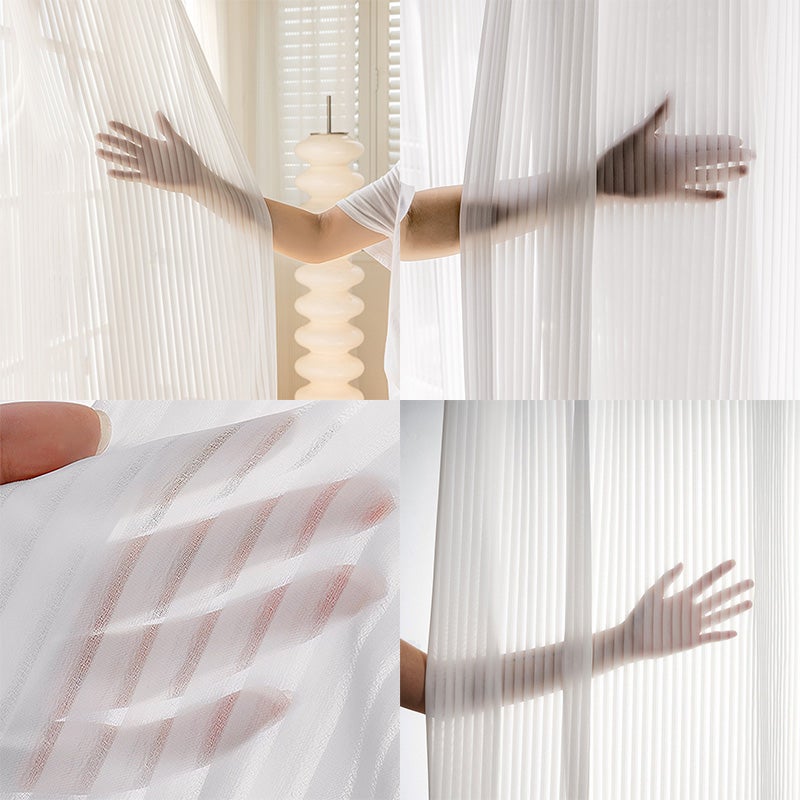 Set di tende moderne da soggiorno, due pezzi, tende verticali, 140 x 200 cm, tasca per asta, senza occhielli - 6