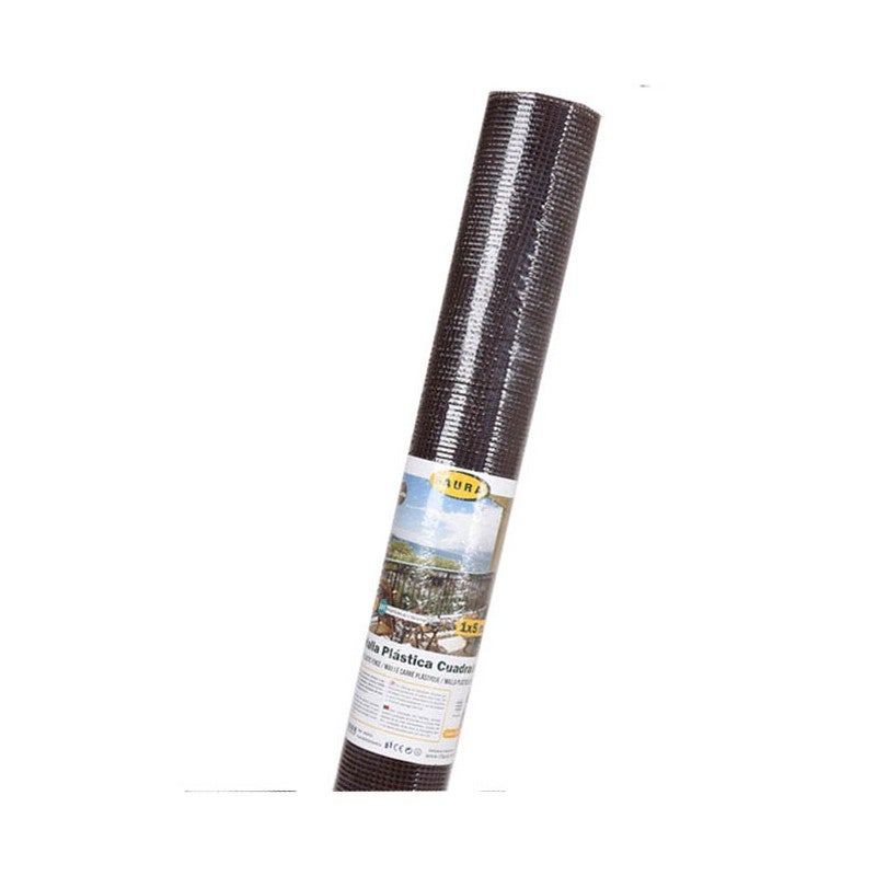 Maille plastique carré 0.5 x 0.5 cm, marron 1 x 25 m, clôture artificiel pour terrasses, balcons ou jardins - 2