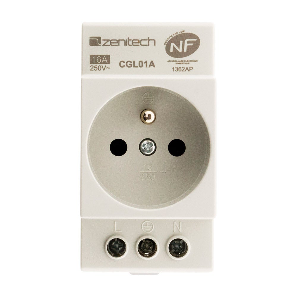 Prise modulaire 2P+T NF - Zenitech - 2