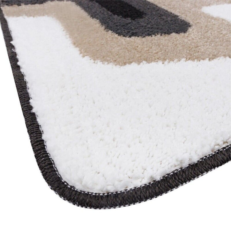 Zestaw 3 Dywaników Mata łazienkowa Dywanik Przyłóżkowy Gładkie Włosy Miękki Absorbent Antypoślizgowy Zmywalny Szary