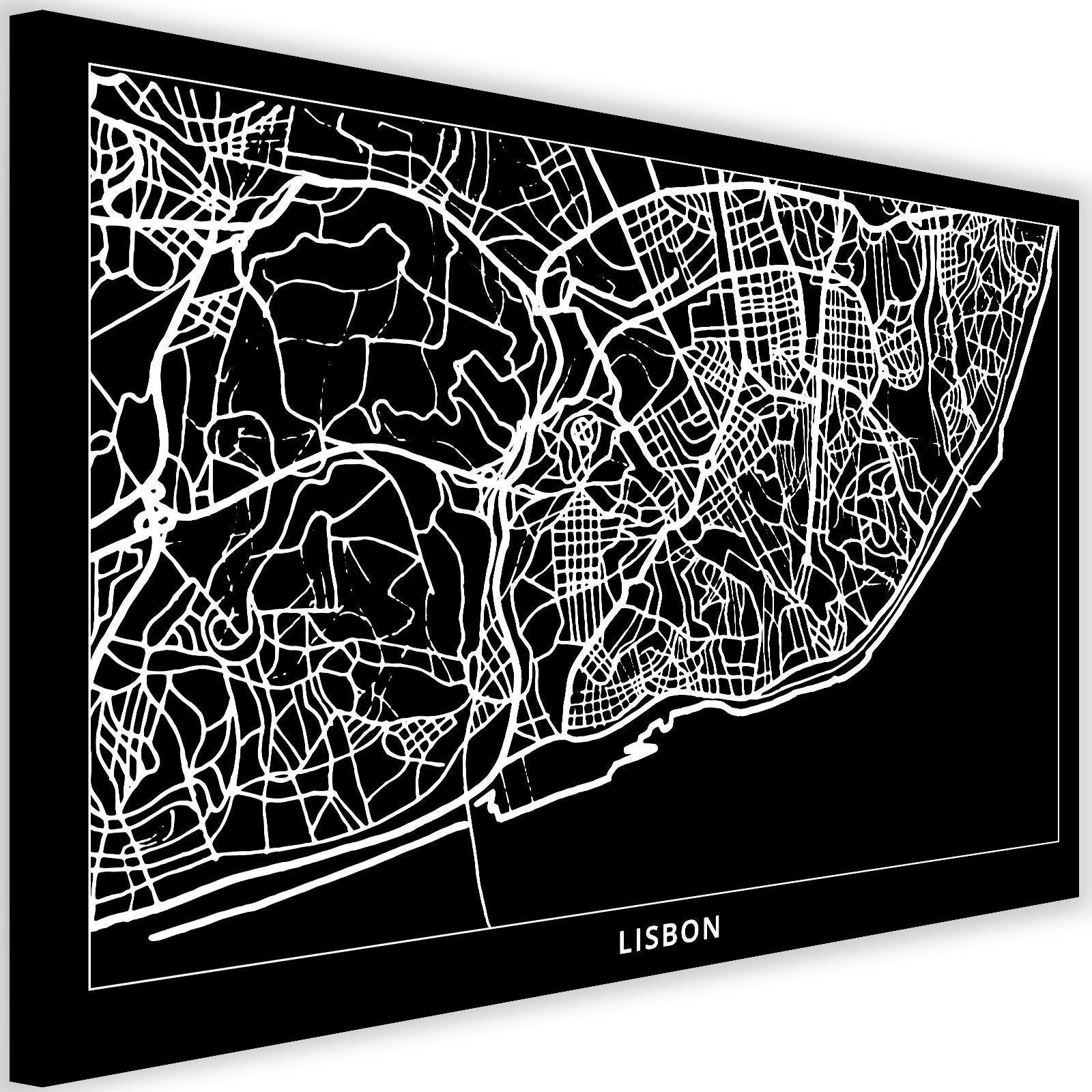 Obraz na płótnie, Lizbona - plan miasta 60x40