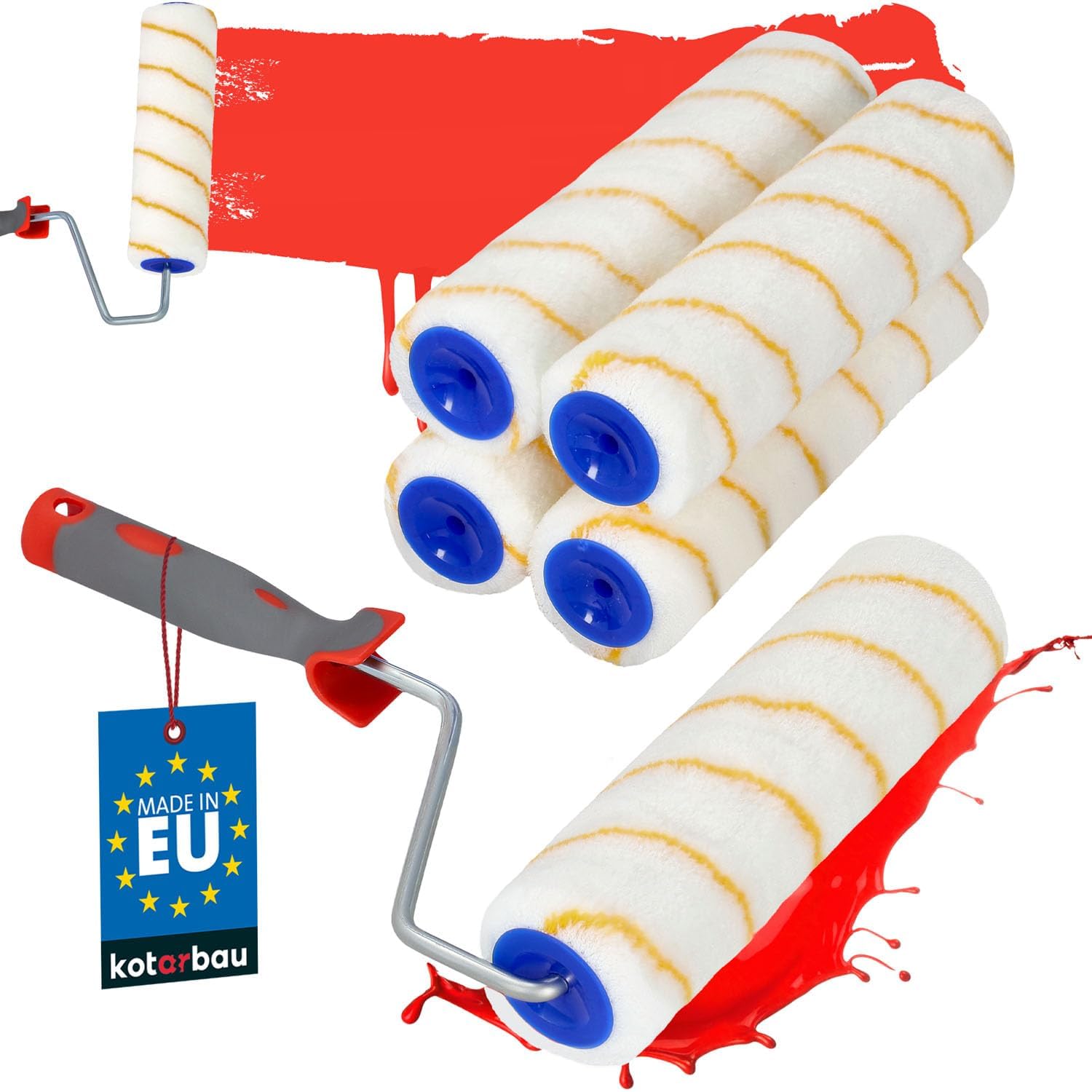 Wałek malarski złota nić 5x250mm z gumową rączką - KOTARBAU