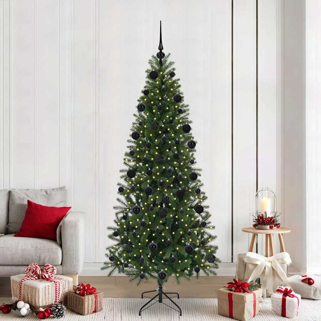 Sapin de Noël | Arbre de Noël artificiel avec 300 LED Vert 210 cm PE et PVC - 2
