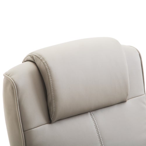 Fauteuil relax pivotant 360° gris avec repose-pieds, dossier inclinable 145°, fauteuil TV confortable pour salon moderne - 8