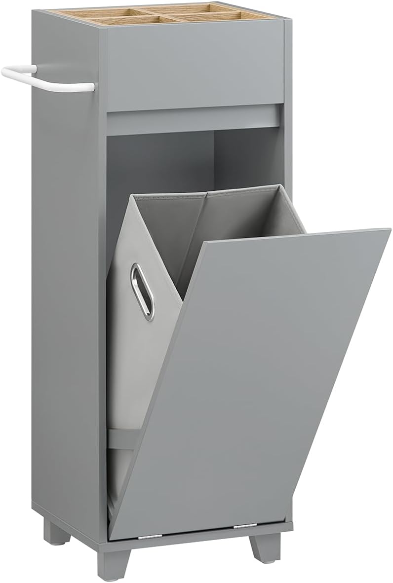 SoBuy Szafa na bieliznę z jednymi drzwiami Ciemnoszary 38x30x90cm BZR159-DG