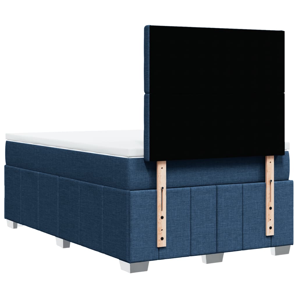 Maison Exclusive - Sommier à lattes de lit avec matelas Bleu 120x200 cm Tissu - 6