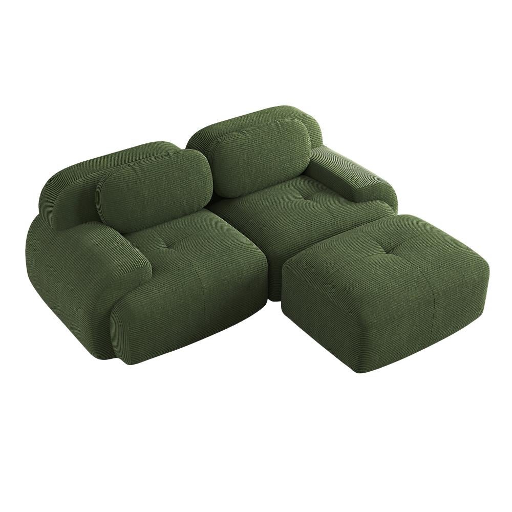 Sofa d’Angle Modulaire 82'' en Corduroy Luxueux, Sans Montage, Accoudoirs Arrondis, Coussin Élastique pour Salon et Chambre - 5