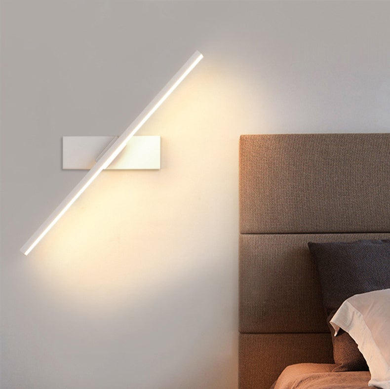 Applique Murale LED Moderne Noire - Lampe Décoration Minimaliste, Interrupteur