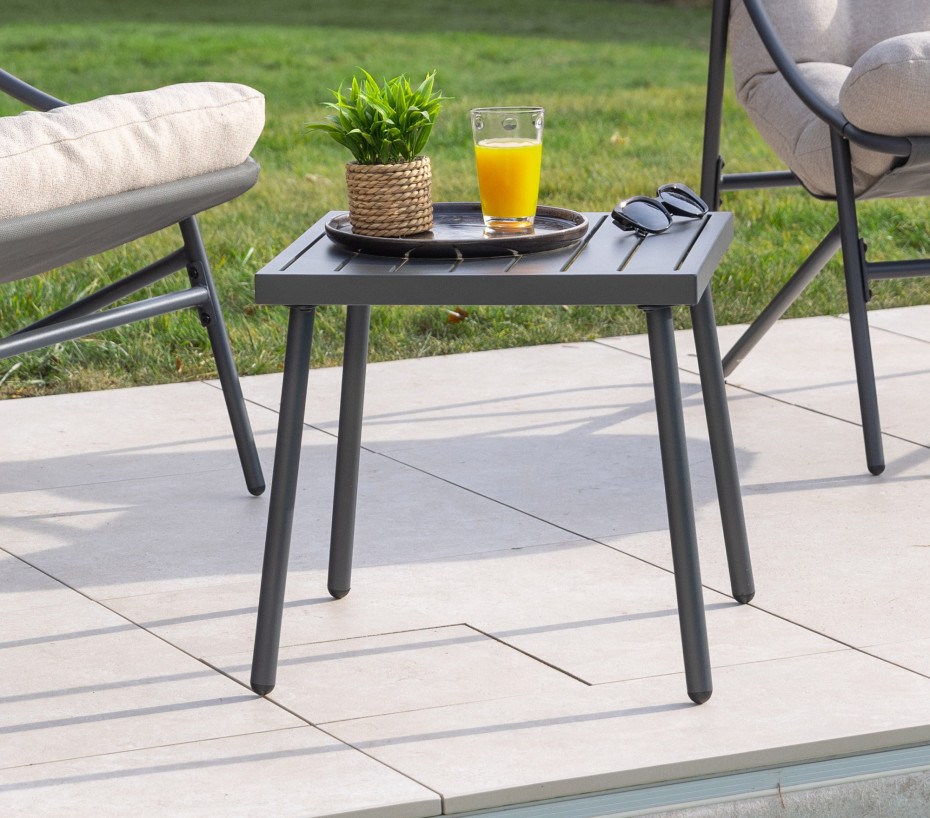 Salon bas de jardin en Métal Anthracite 2 personnes - 3