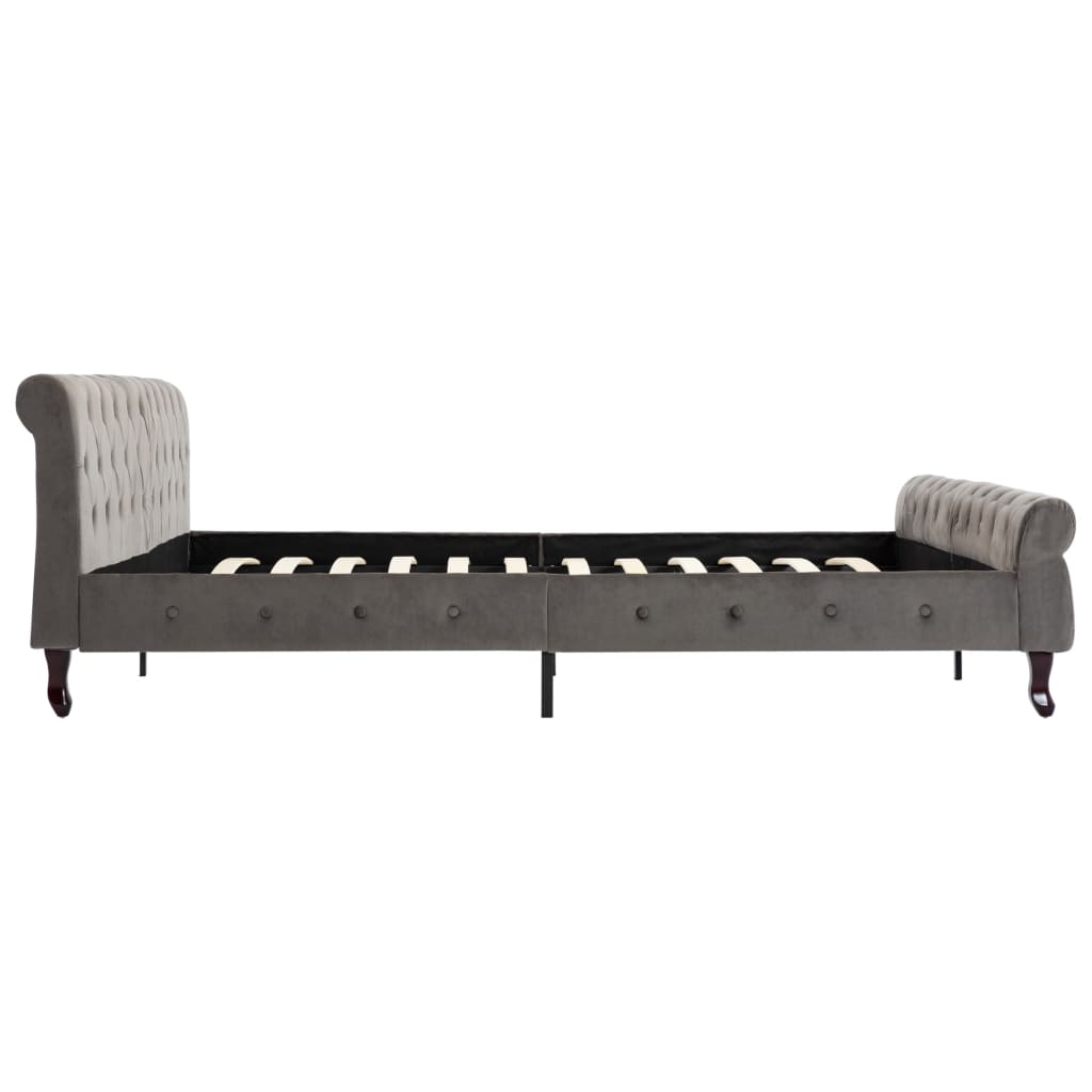 Maison Exclusive - Estrutura de cama 200x200 cm veludo cinzento - 4