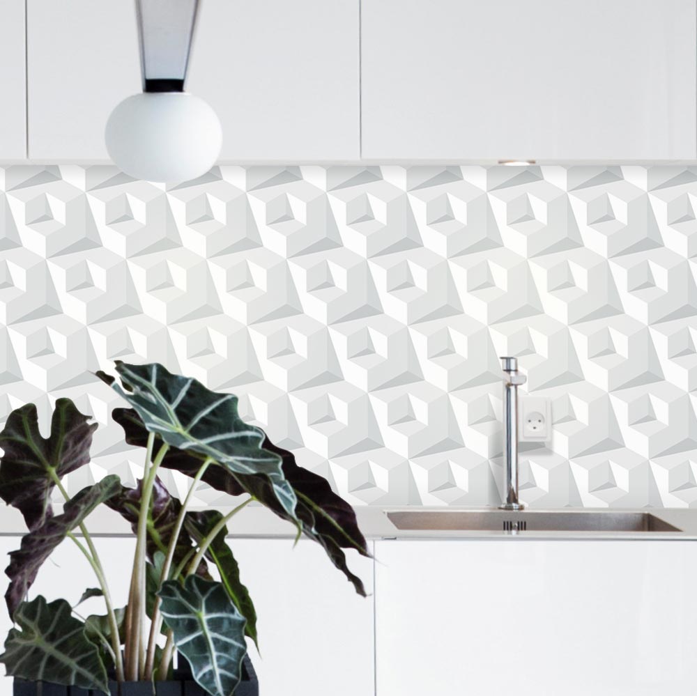 Salpicadero de cocina adhesivo art deco 3d - 100 x 50 cm