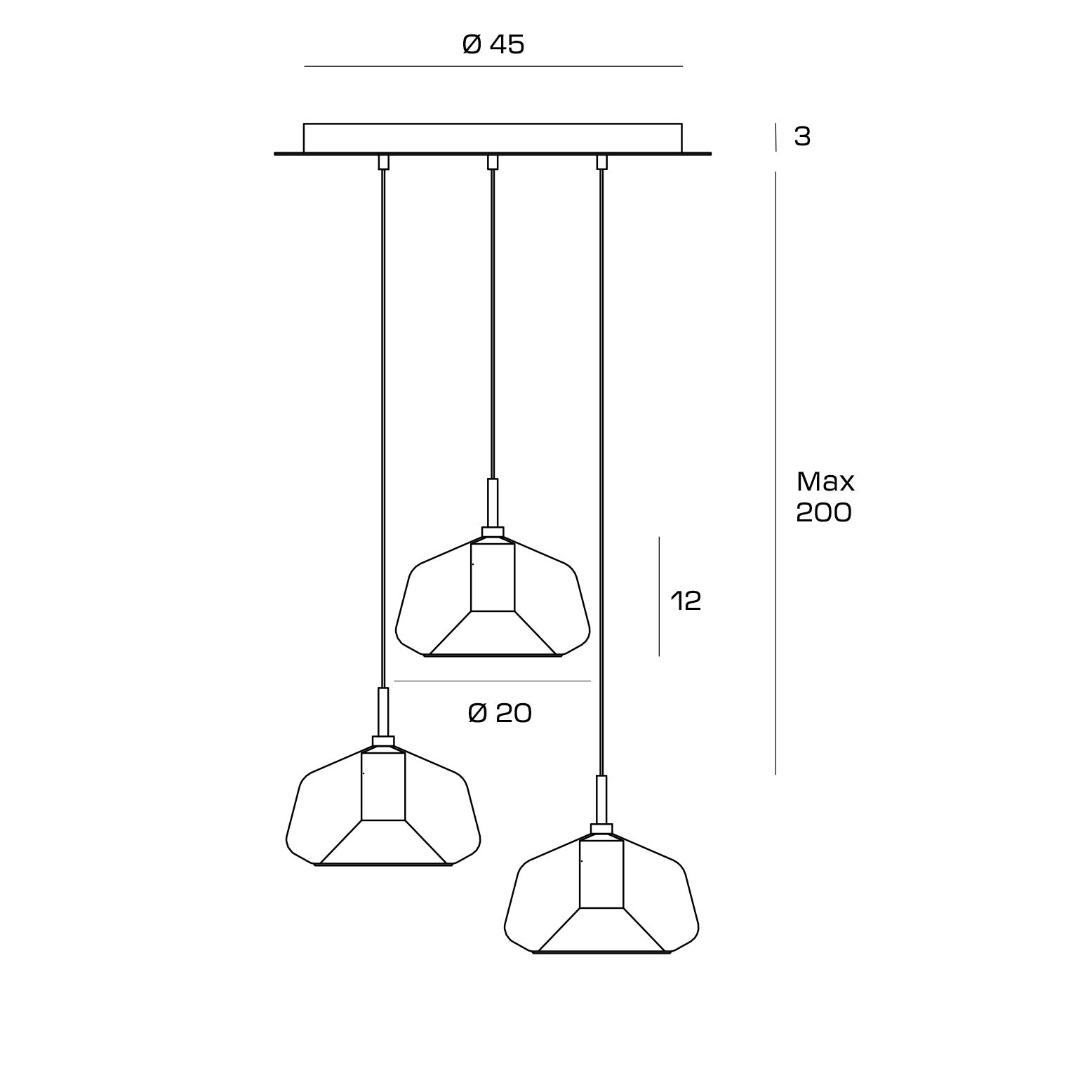 X-RAY suspension, doré - 4