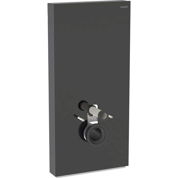 Módulo sanitário Geberit Monolith PLUS para WC suspenso, 101 cm, ligação de água lateral, com tubo de ligação, 131.222.SJ.7, Cor: vidro preto