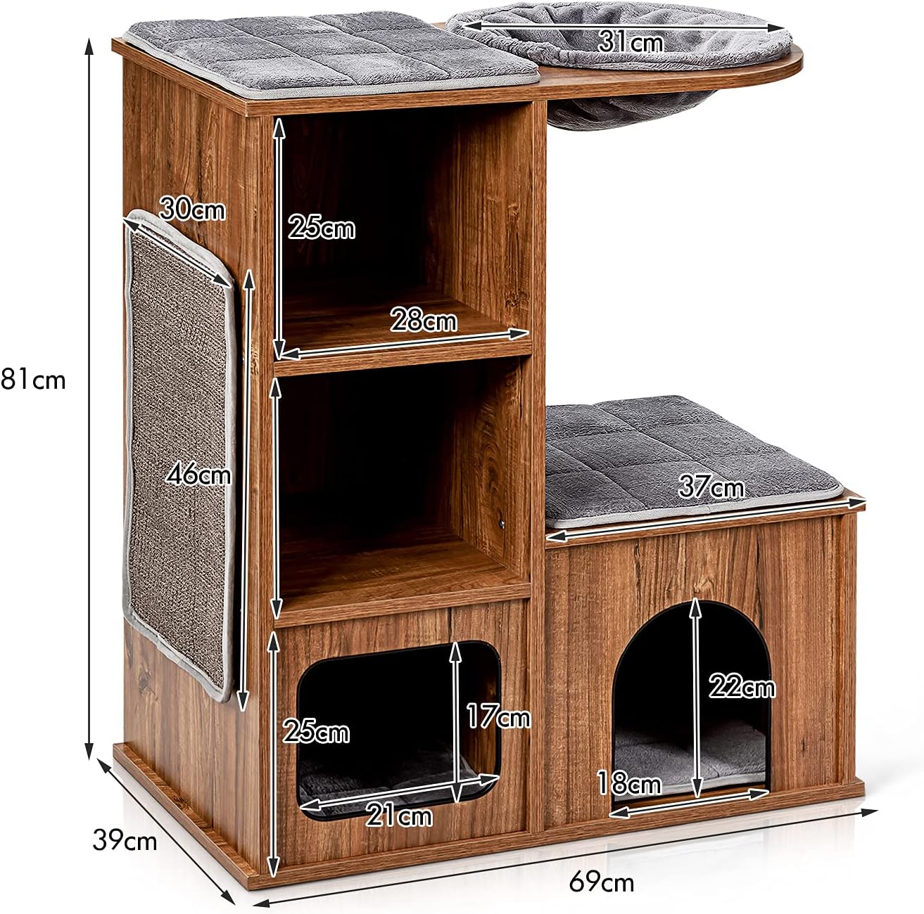Maison D'extérieur Isolée Pour Chat | Tente Imperméable Avec Couvercle De Porte Amovible, 45x35x34 Cm, Pour Chats, Lapins, Poules En Hiver