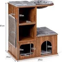Maison D'extérieur Isolée Pour Chat | Tente Imperméable Avec Couvercle De Porte Amovible, 45x35x34 Cm, Pour Chats, Lapins, Poules En Hiver