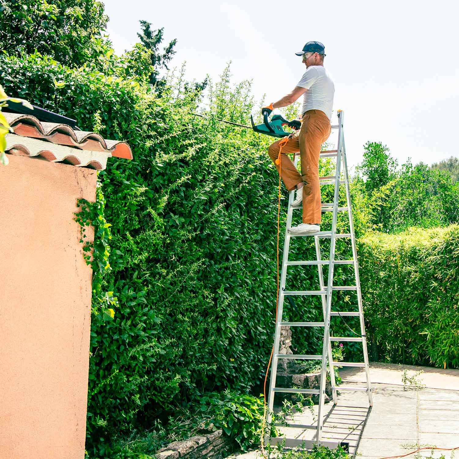 HOSTRÖM Echelle transformable 2 plans StablePro 2x11 marches aluminium extensible coulissante, 3 positions, hauteur travail max 5,78m, garantie 5 ans - 4