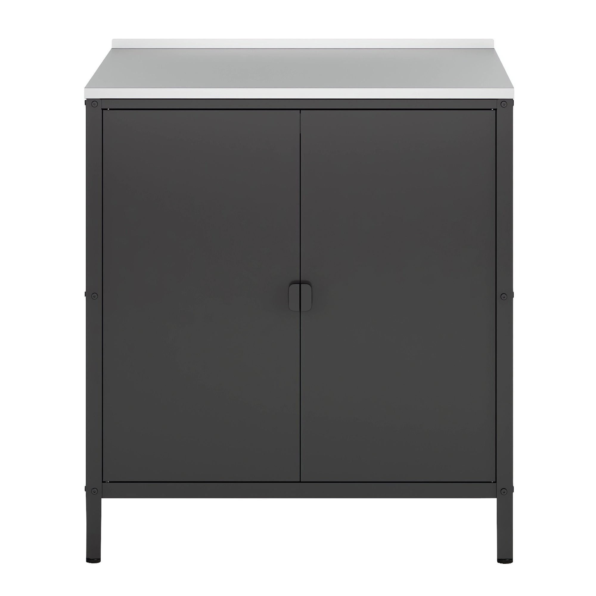Armoire de jardin Bolognano acier laqué 92 x 80 x 50 cm noir mat casa.pro - 5