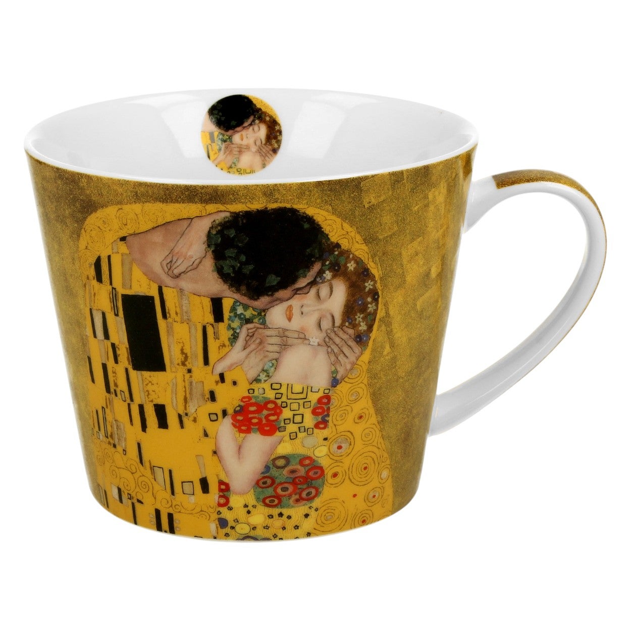 Kubek Art. Gallery Duo Porcelanowy biało-beżowy Gustav Klimt Pocałunek 1 szt. - 4