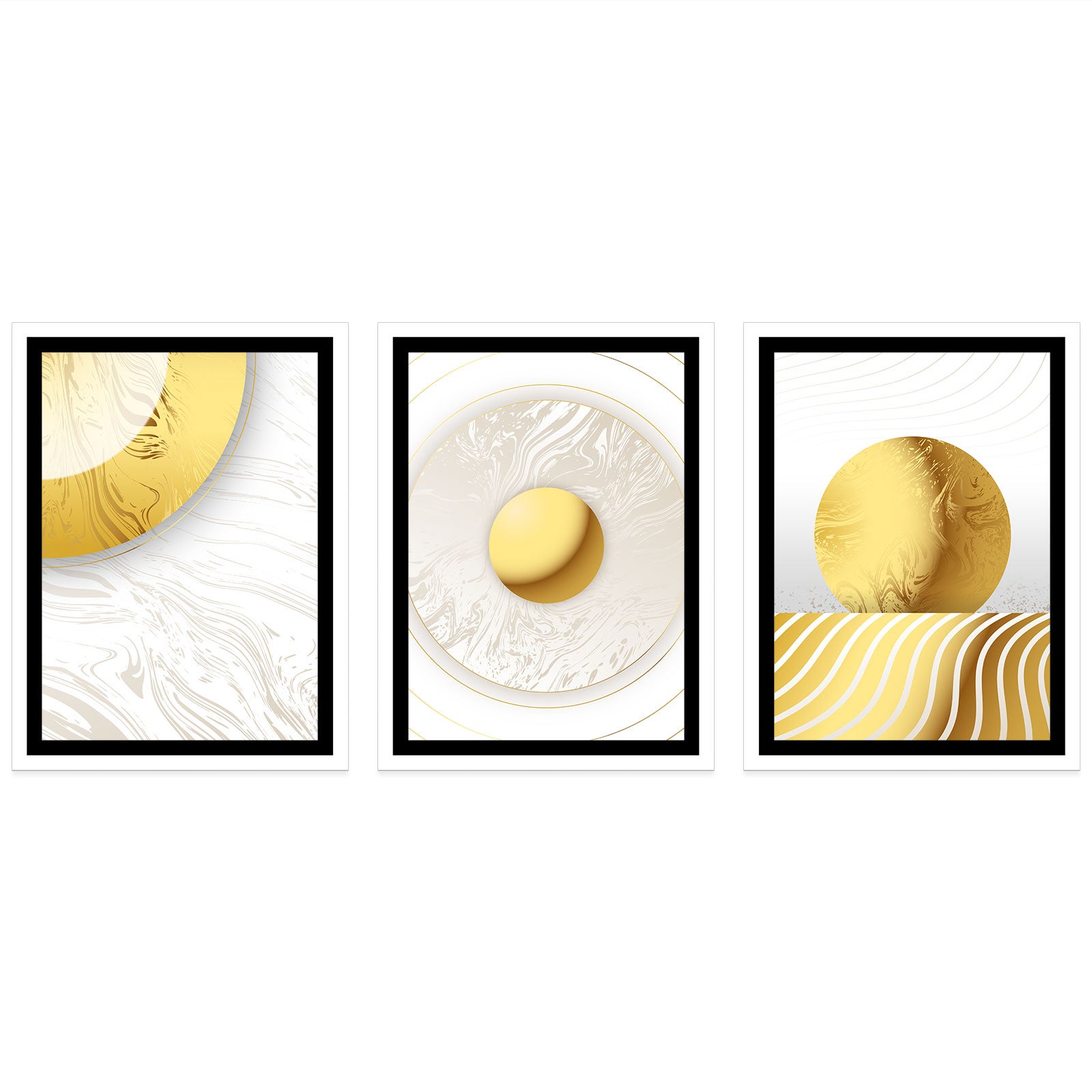 Lot de 3 Affiches / Posters Triptyque - Design 3617689992860 - Bordure blanche - 3 Affiches - 21x29,7 cm (Cadres non fournis) - 4