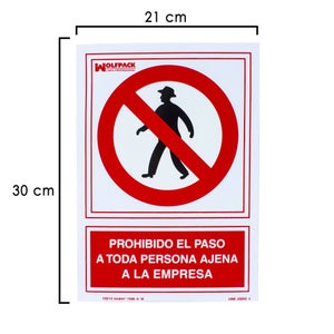 Señal "¡Propiedad Privada! Prohibido El Paso", 1 Pz, 30 X 20 Cm, 2