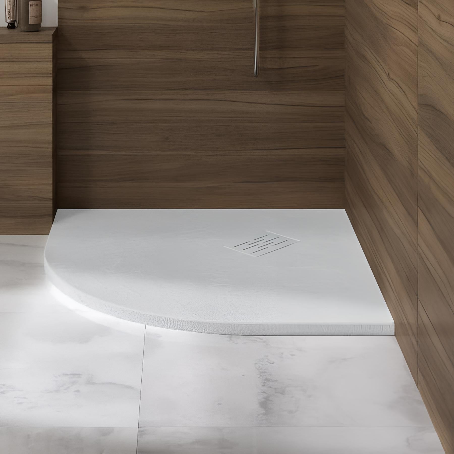 Cabine De Douche 1/4 De Rond Noire 85 Cm - Verre Transparent Essentiel Aurlane