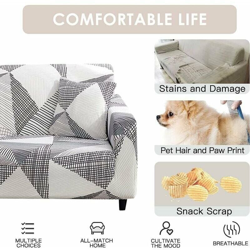 Housse Canape Extensible 3 Places avec Accoudoirs Housse de Canapé Elastique Couvre Canapé Univers Magique Housse Protection pour Canapé Antidérapante - 3