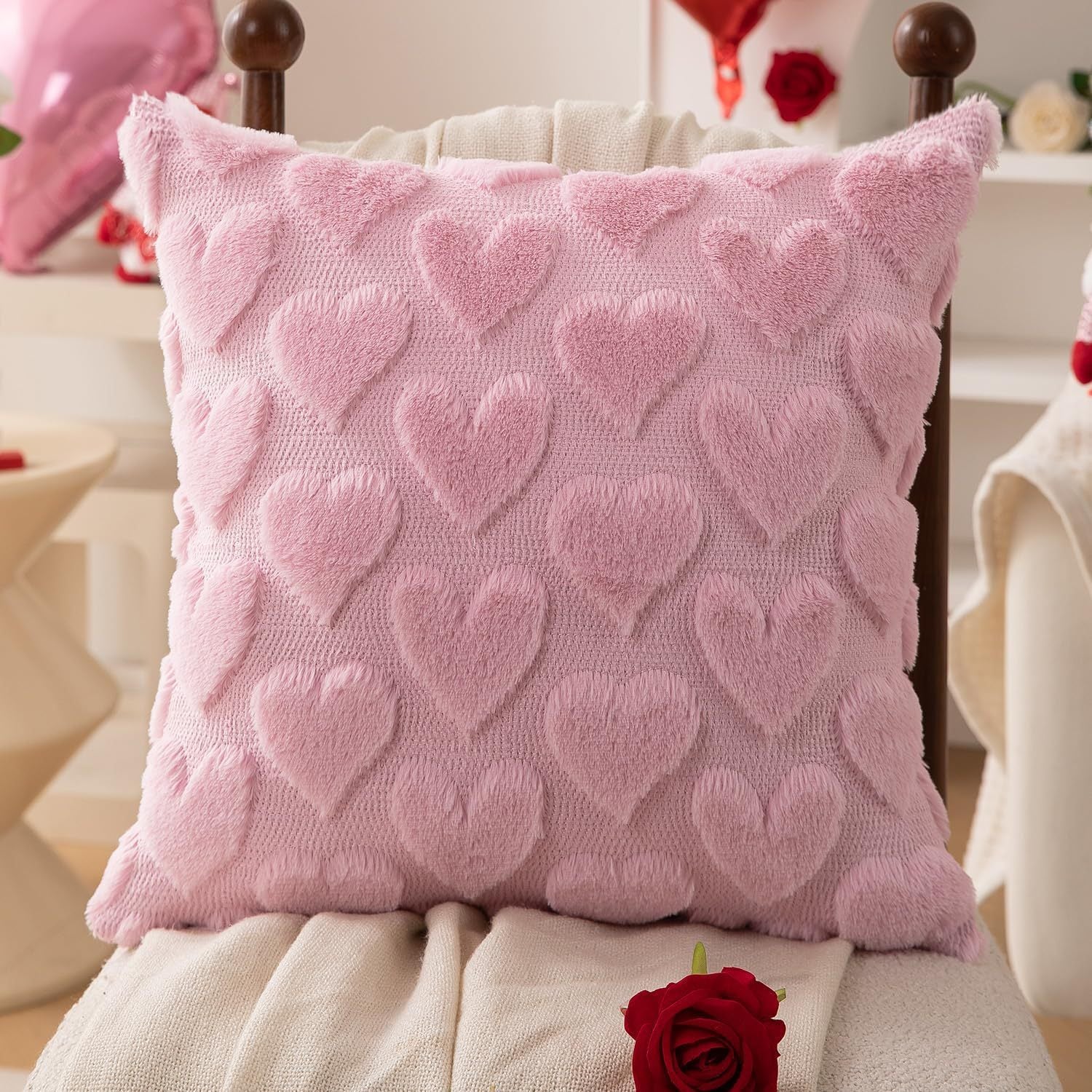 4 pezzi Federe per cuscini di San Valentino 45x45 cm Set di 4 con