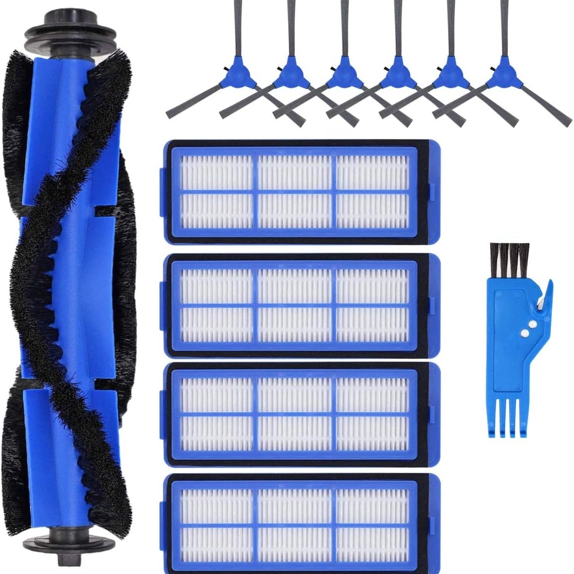 Accessoires Nettoyage Robot Kit 12 Pièces Pour Eufy RoboVac 11S/15C/30C Max - Filtres HEPA, Brosses Rouleau Et Latérales - Entretien Aspirateur Robot Filtres Hepa Brosses Latérales