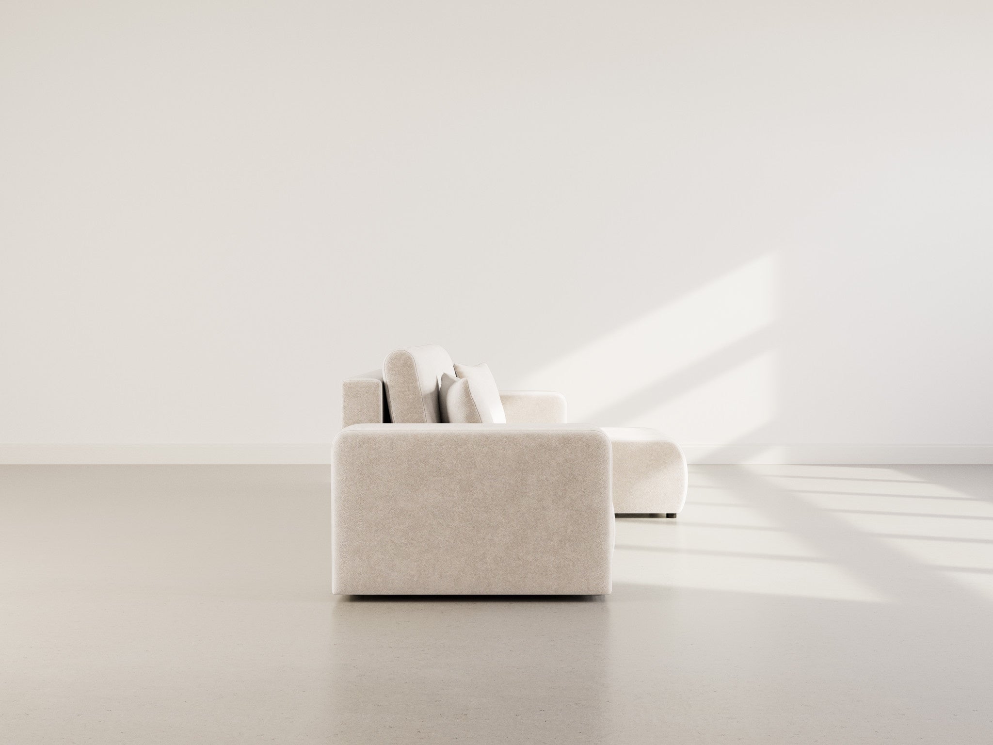 Canapé d'angle convertible 4 places en tissu beige - NICOLE - Best Mobilier - 8