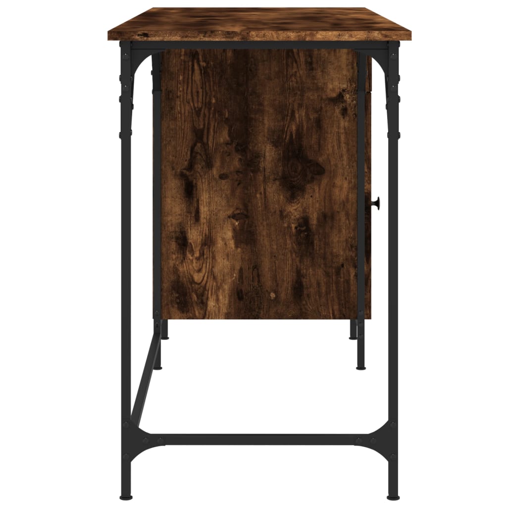 Bureau d'ordinateur，Table de travail，Table d'étude chêne fumé 131x48x75 cm bois d’ingénierie CWV75011 - 6
